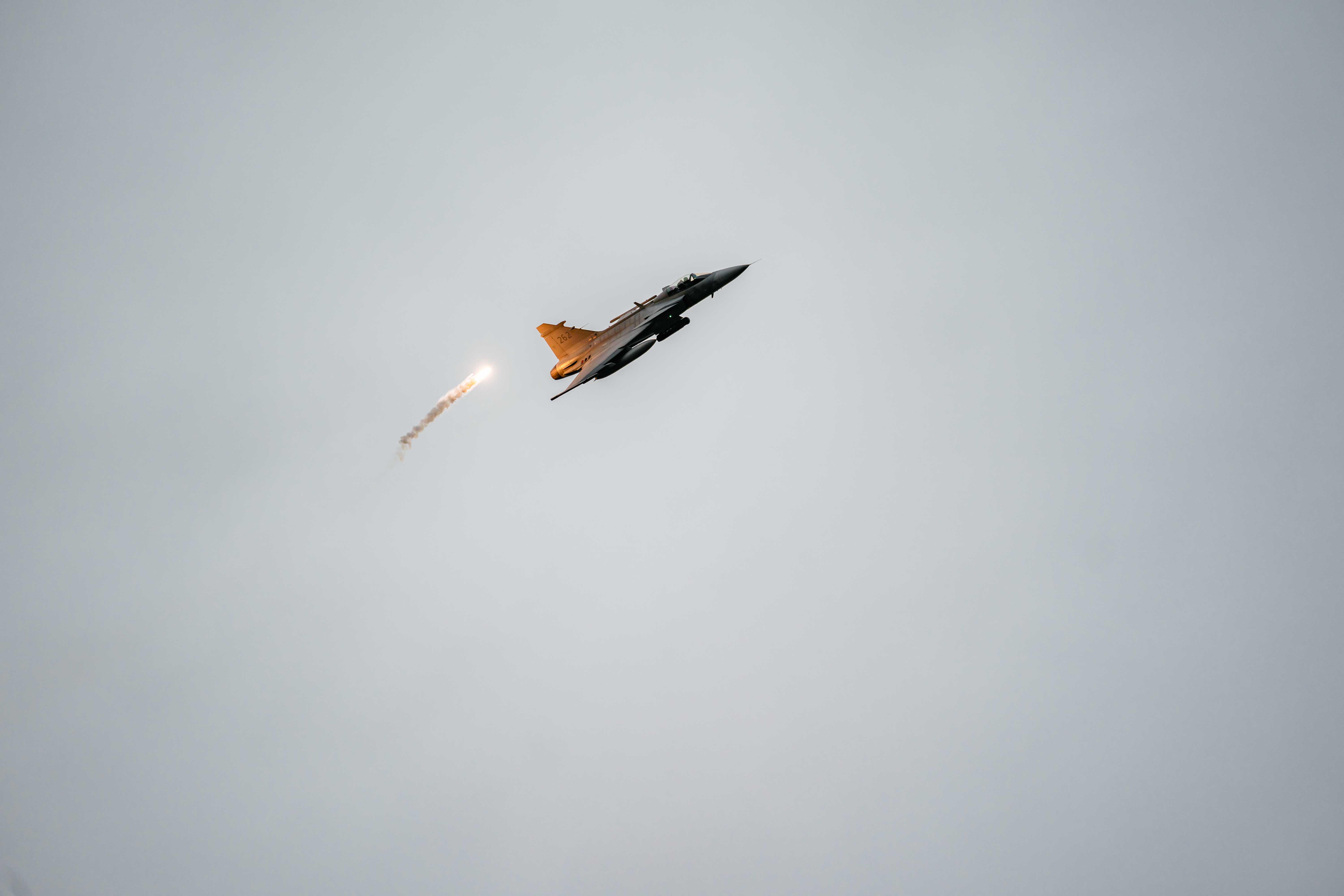 Image shows Typhoon and flare in flight/